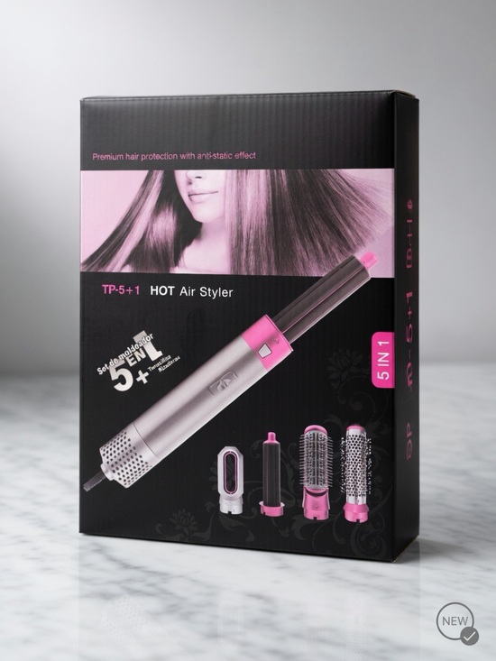 Other - 5-in-1 Hot Air Styler - Pink and Silver